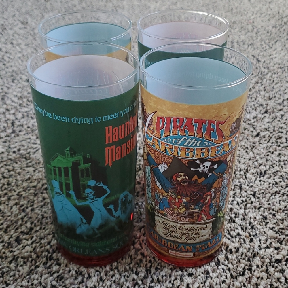 SOLD OUT Disney Glass Tumbler - Haunted Mansion/Pirates of the Caribbean - Tall